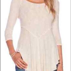 Free people 3/4 length thermal gauze